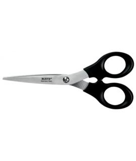 Leitz Tijeras de Acero Inoxidable 16.5cm - Ideales para Casa, Colegio, Oficina - Color Negro