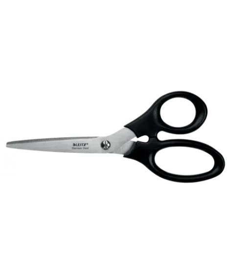 Leitz Tijeras de Acero Inoxidable 18.5cm - Agarre Ergonomico - Color Negro