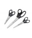Dahle Home Pack de 3 Tijeras de Acero Inoxidable 13, 15 y 20cm - Hojas Afiladas - Mangos en Plastico ABS - Color Negro