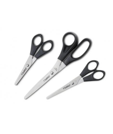 Dahle Home Pack de 3 Tijeras de Acero Inoxidable 13, 15 y 20cm - Hojas Afiladas - Mangos en Plastico ABS - Color Negro
