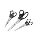 Dahle Home Pack de 3 Tijeras de Acero Inoxidable 13, 15 y 20cm - Hojas Afiladas - Mangos en Plastico ABS - Color Negro