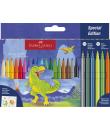 Faber-Castell Edicion Dinosaurios Pack de 24 Rotuladores de Colores - 18 Colores Clasicos + 3 Colores Metalizados + 3 Colores Ne