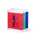 Milan Nata 624 Pack de 3 Cuadernos Espiral Formato A4 Liso - 80 Hojas de 95 gr/m2 - Microperforado, 4 Taladros - Colores Surtido