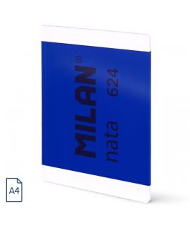 Milan Nata 624 Libreta Encolada Formato A4 Liso - 48 Hojas de 95 gr/m2 - Microperforado - Color Azul