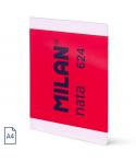 Milan Nata 624 Libreta Encolada Formato A4 Liso - 48 Hojas de 95 gr/m2 - Microperforado - Color Rosa