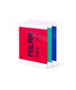Milan Nata 624 Pack de 3 Libretas Encoladas Formato A4 Liso - 48 Hojas de 95 gr/m2 - Microperforado - Colores Surtidos