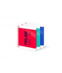 Milan Nata 624 Pack de 3 Cuadernos Espiral Formato A5 Lisos - 80 Hojas de 95 gr/m2 - Microperforado, 4 Taladros - Colores Surtid