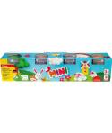 Eberhard Faber Mini Kids Pack con 4 Botes 140gr de Pasta de Modelar - 97% Ingredientes Naturales - Colores Naranja, Morado, Rosa