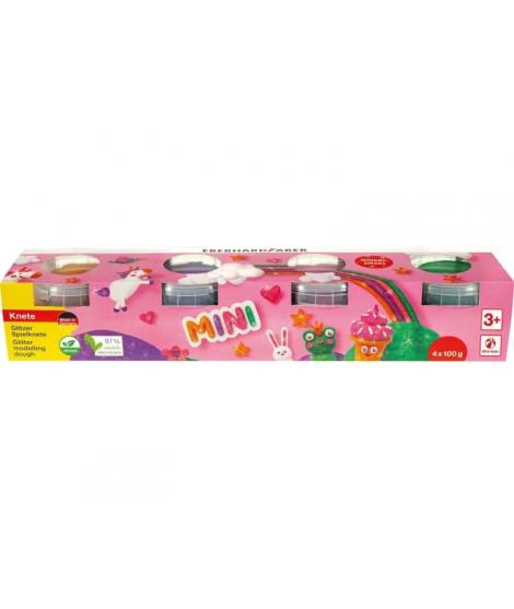 Eberhard Faber Mini Kids Pack con 4 Botes 100gr de Pasta de Modelar - 97% Ingredientes Naturales - Colores Brillantes Naranja, M