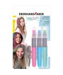 Eberhard Faber Pack de 3 Tizas Metallic para el Cabello + 1 Mini Peine - Aplicar sobre el Cabello Seco - Utilice el Peine para D