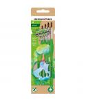 Eberhard Faber Green Winner Pack con 4 Pinceles de Pelo Sintetico Tamaños 0, 1, 2, 4 - Agarre Ergonomico - Fabricados con un 60%
