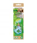 Eberhard Faber Green Winner Pack con 4 Pinceles de Pelo Sintetico Tamaños 4, 6, 8, 12 - Agarre Ergonomico - Fabricados con un 60