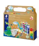 Staedtler Noris Junior Conjunto de Actividades Pack de 4 Tubos de Pintura Deos 75ml + Tijera + Folleto de Actividades - Colores 