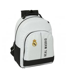 Safta Protection Real Madrid 1ª Equip. 24/25 Mochila 23L - Tamaño 32x15x42cm - Hombreras y Espalda Acolchadas - Adaptable a Carr