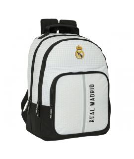 Safta Real Madrid 1ª Equip. 24/25 Mochila de 2 Compartimentos 21.5L - Tamaño 32x16x42cm - 2 Compartimentos Grandes y Bolsillo Fr