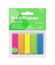 ErichKrause Pack de 5 Blocs de 25 Marcadores de Pagina de Plastico 12x45mm - Colores Amarillo, Azul, Naranja, Verde y Rosa Neon