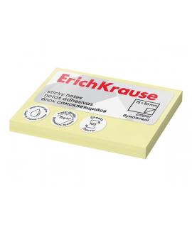 ErichKrause Bloc de 100 Notas Adhesivas 50x75mm - Removibles - Color Amarillo Claro