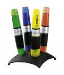 Stabilo Luminator Set de Escritorio con 4 Marcadores Fluorescentes - Mayor Suministro de Tinta - Zona de Agarre - Trazo entre 2 