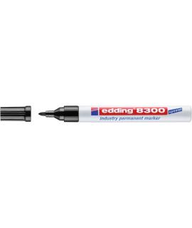 Edding 8300 Rotulador Permanente Industrial - Punta Redonda 1.5-3mm - Tinta Resistente al Desgaste, Roce y Luz - Color Negro