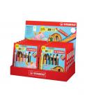 Stabilo Woody 3 en 1 30º Aniversario Unicornio y Tigre Expositor con 10 Packs de 6 Lapices de Colores + Sacapuntas - Lapiz de Co