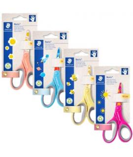 Staedtler Noris 965 Tijera Escolar 14cm - Agarre Ergonomico Suave - Cuchillas Romas - Colores Surtidos