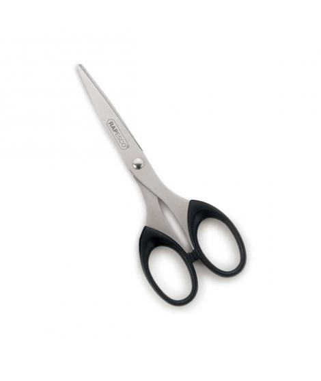 Rapesco Essential Tijeras de Acero Inoxidable 16cm - Mangos Ergonomicos - Aptas para Diestros y Zurdos - Color Negro