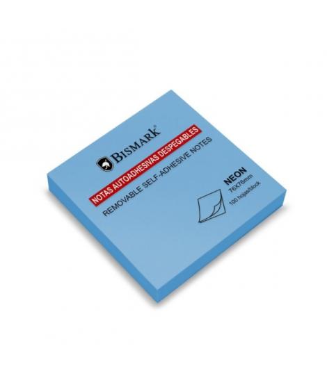 Bismark Bloc de 100 Notas Adhesivas 76x76mm - Color Azul Neon