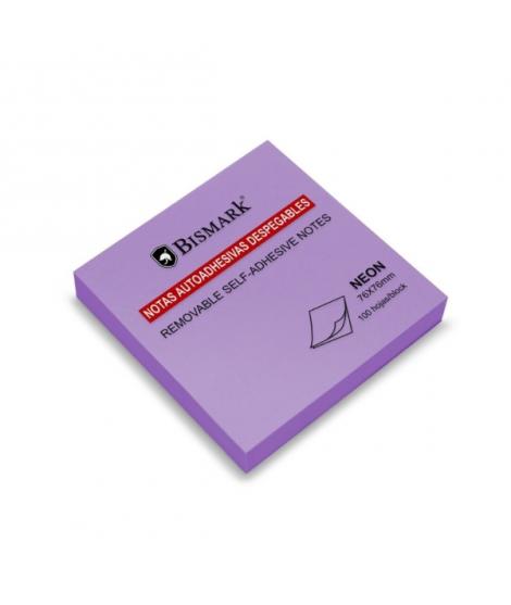 Bismark Bloc de 100 Notas Adhesivas 76x76mm - Color Morado Neon