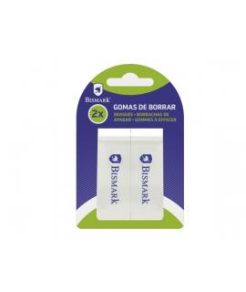 Bismark Pack de 2 Gomas Plasticas 2.5x7cm - Color Blanco