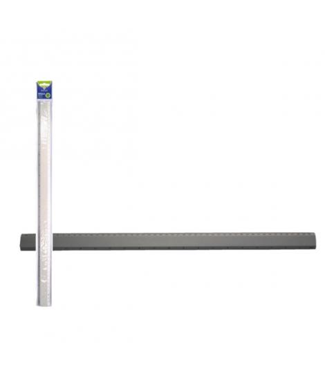 Bismark Regla Milimetrada 50cm - Fabricada en Aluminio - Con Bisel para las Lineas a Tinta - Color Aluminio