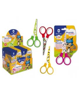 Bismark Kids Deco Tijera Escolar 13cm - Acero de Aleacion Extra - Hojas Decoradas - Mangos en Plastico - Punta Roma - 4 Diseños 