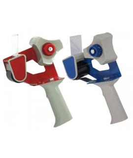 Bismark T-15 Precintadora para Rollos de hasta 50mm de Ancho - Cuchilla de Acero Templado - Empuñadura Ergonomica - Colores Rojo