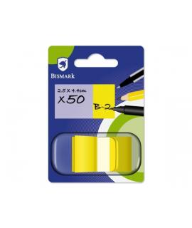 Bismark Dispensador con 50 Marcadores Reposicionables 44 x 25mm - Para Marcar, Señalar o Destacar Informacion - Color Amarillo