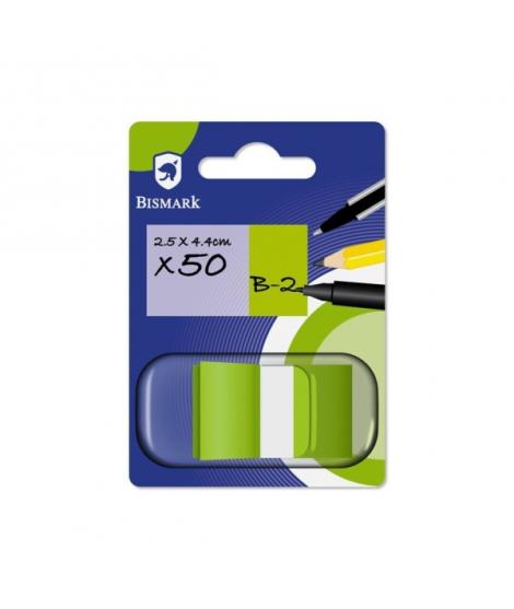 Bismark Dispensador con 50 Marcadores Reposicionables 44 x 25mm - Para Marcar, Señalar o Destacar Informacion - Color Verde