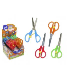 Bismark Bat Tijera Escolar 13cm con Freno - Mangos en Plastico - Punta Roma - 4 Colores Surtidos