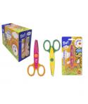 Bismark Kids Bat Formas Tijera Escolar - Hojas con Forma para Diferenrtes Tipos de Corte - Mangos en Plastico - Punta Roma - 2 D