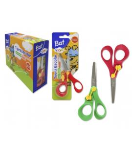 Bismark Bat Tijera Escolar 13cm con Freno Quality - Mangos en Plastico - Punta Roma - 2 Colores Surtidos