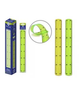 Bismark Regla Flexible 30cm - Fabricada en PVC - Ideal para Colegio - Colores Amarillo y Verde Aleatorios