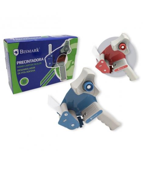 Bismark New Line TD1201 Precintadora - Cuchilla de Acero Templado - Empuñadura Ergonomica - Colores Rojo y Azul Aleatorios