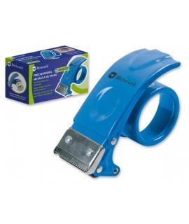 Bismark Precintadora Metalica de Mano para Rollos de hasta 50mm de Ancho - Cuchilla de Acero - Color Azul