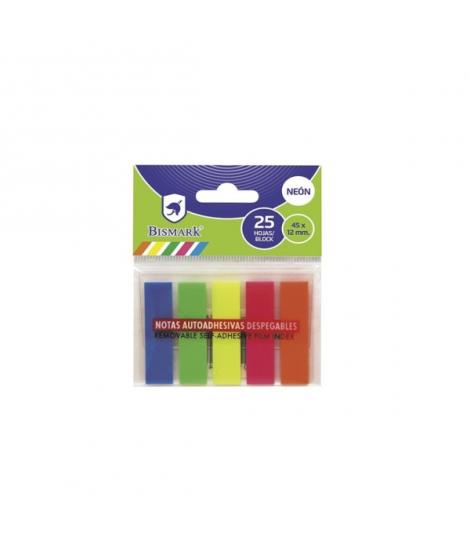 Bismark Pack de 125 Indices Adhesivos 45mm x 12mm - Colores Neon Surtidos