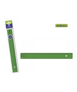 Bismark Regla Acrilica 30cm - Alta Calidad - Funda con Cierre - Color Verde