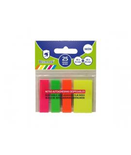 Bismark Pack de 100 Indices Adhesivos 3x 45mm x 12mm y 1x 45mm x 24mm - Colores Neon Surtidos