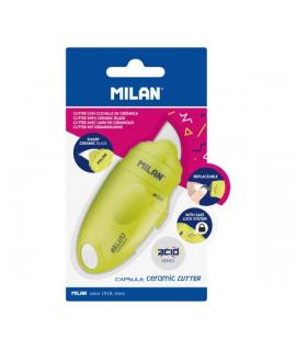 Milan Serie Acid Capsule Cutter de Hoja Ceramica Reemplazable - Tamaño Bolsillo - Diseño Ergonomico - Sistema de Bloqueo - Color