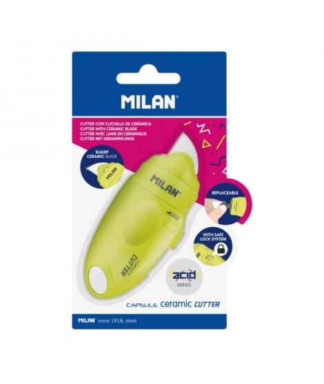 Milan Serie Acid Capsule Cutter de Hoja Ceramica Reemplazable - Tamaño Bolsillo - Diseño Ergonomico - Sistema de Bloqueo - Color