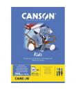 Canson Kids Bloc para Pintar A3 20 Hojas 200 g/m² - Grano Ligero - Certificado FSC - Color Blanco