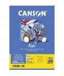 Canson Kids Bloc para Pintar A3 20 Hojas 200 g/m² - Grano Ligero - Certificado FSC - Color Blanco