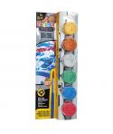 Carioca Metallic Pack de 6 Temperas en Botes de 25ml + Pincel - Superlavables - Mezclables - Colores Metallic Surtidos