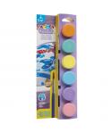 Carioca Pastel Pack de 6 Temperas en Botes de 25ml + Pincel - Superlavables - Mezclables - Colores Pastel Surtidos