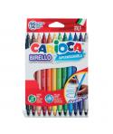 Carioca Birello Pack de 12 Rotuladores - Doble Punta Fina y Media - Tinta Superlavable No Toxica - Lavable de la Piel y Tejidos 